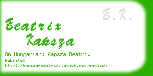 beatrix kapsza business card